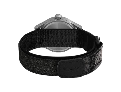 Vista trasera del reloj Timex Expedition Scout de DEL MORAL | RELOJES con correa de nylon negro y cierre de velcro