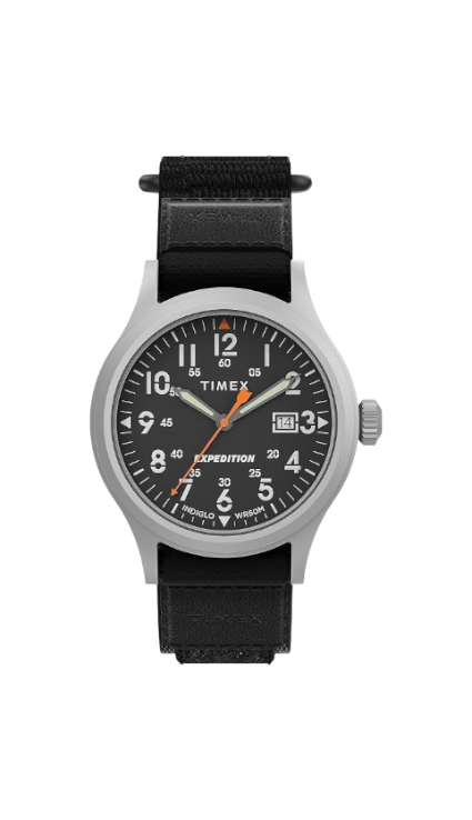 Reloj Timex Expedition Scout de DEL MORAL | RELOJES con caja plateada, dial negro, escala 24h y correa de nylon negro.