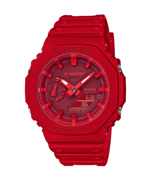 Reloj Casio G-Shock GA-2100-4A CasiOak rojo de resina con pantalla analógica y digital de DEL MORAL | RELOJES