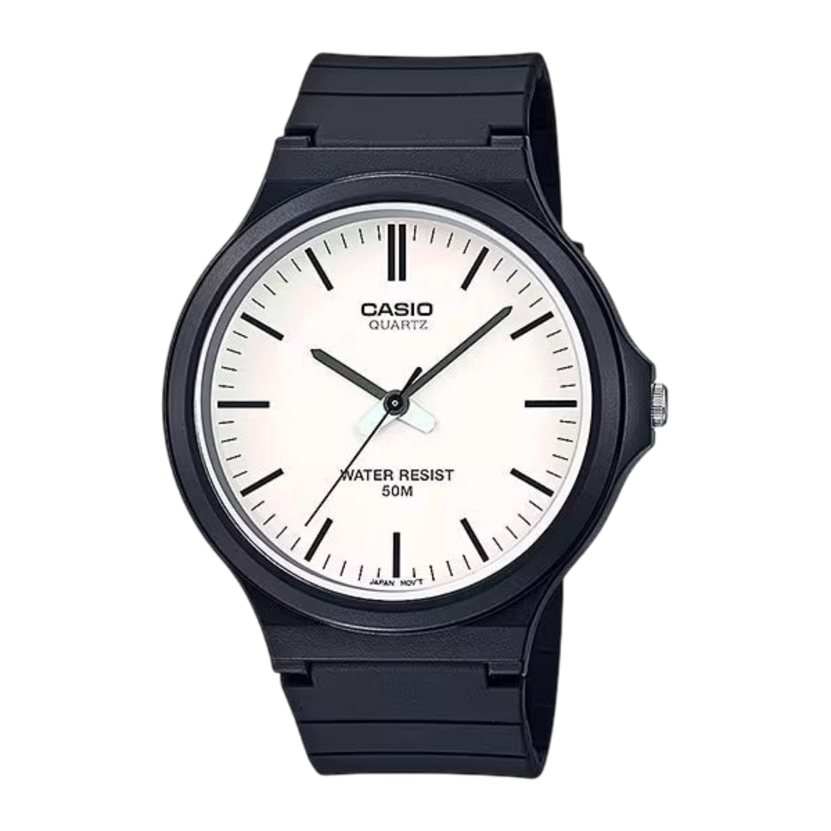 Reloj Casio MW-240-7EV de DEL MORAL | RELOJES con caja y correa de resina negra y dial analógico blanco