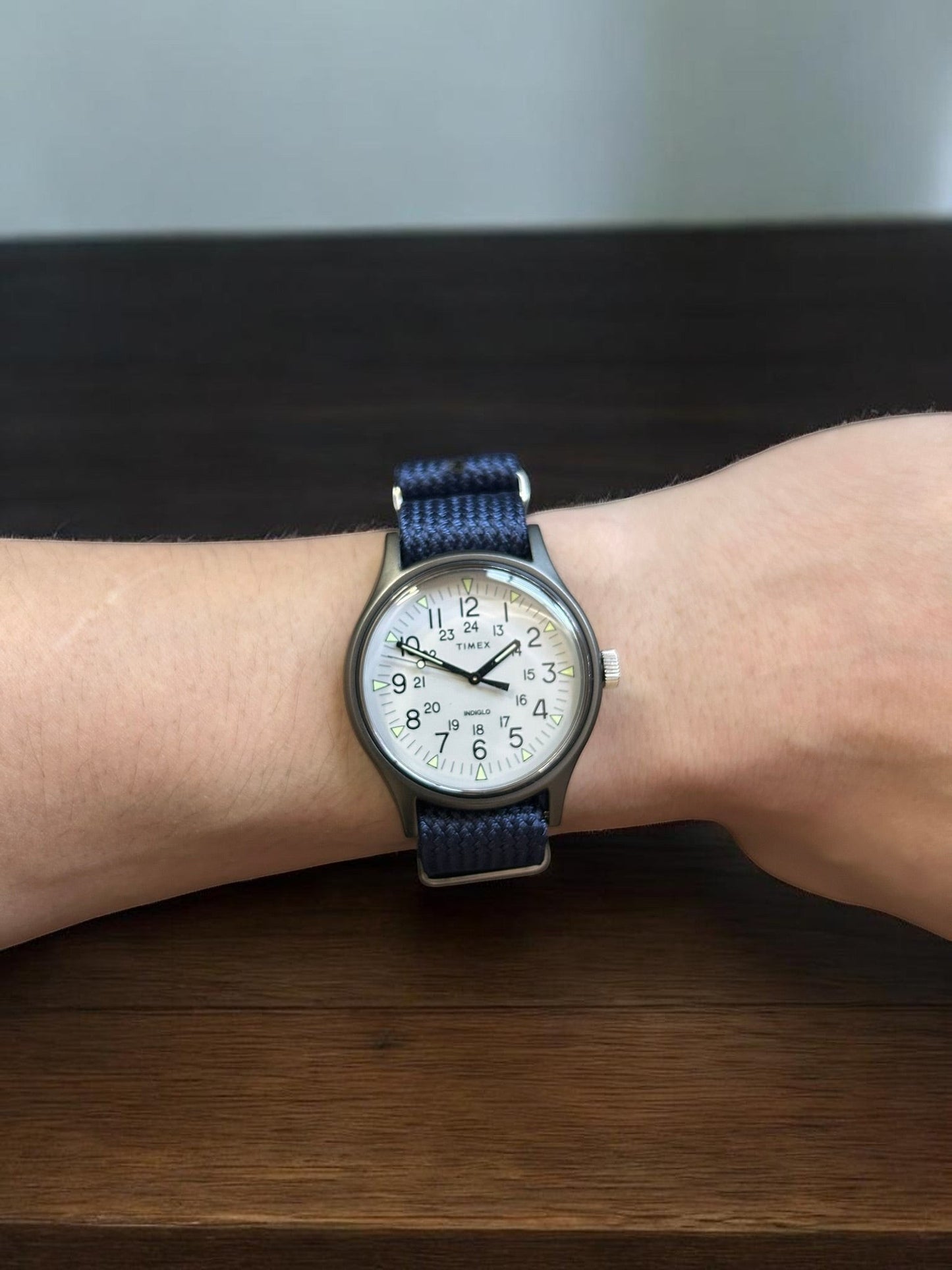 Reloj Timex MK1 TW2T10500 de DEL MORAL | RELOJES con esfera blanca, caja de aluminio y correa de nylon azul.