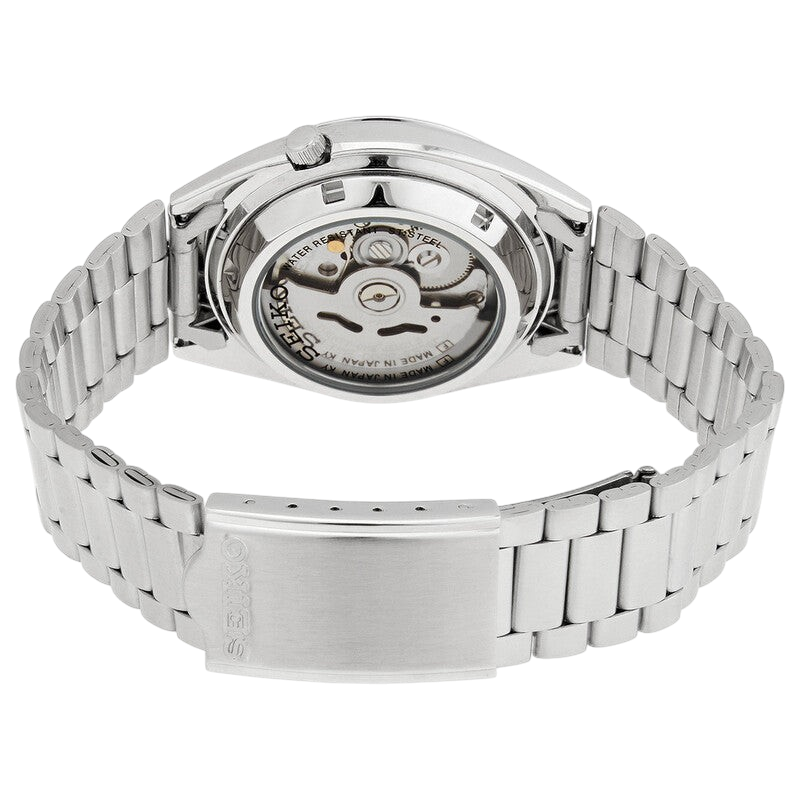 Parte trasera de reloj automático Seiko 5 SNXS79J1 de DEL MORAL | RELOJES con caja y correa de acero inoxidable